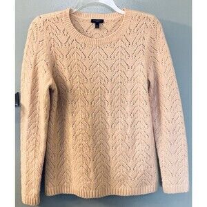 Talbots Petite Soft Open Knit Pink Pullover Long Sleeve Sweater Size MP